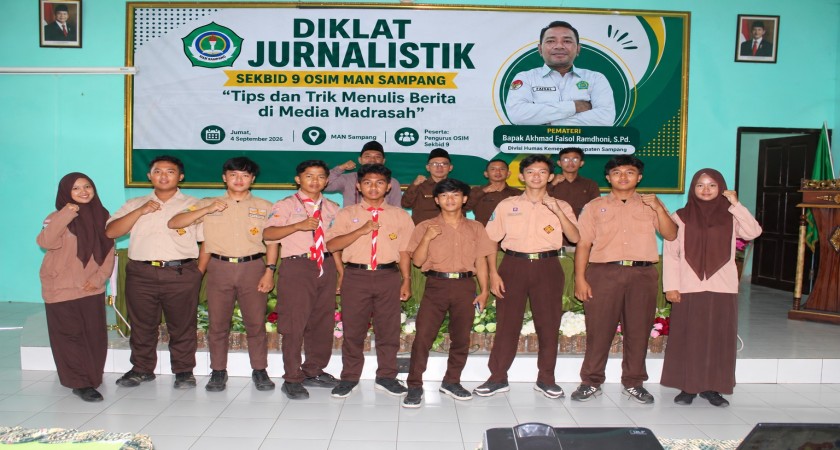 Tingkatkan Kemampuan Menulis, SEKBID 9 OSIM MAN Sampang Ikuti Diklat Jurnalistik