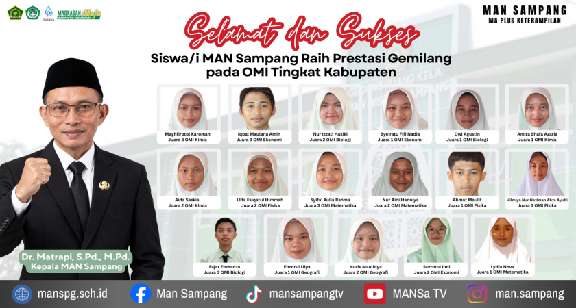 Selamat dan Sukses Siswa/i MAN Sampang Raih Prestasi Gemilang pada OMI Tingkat Kabupaten 2026